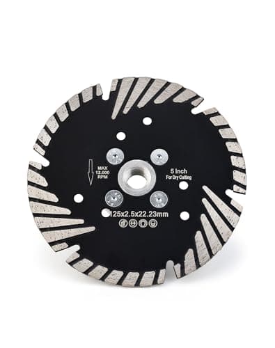 Image of Casaverde 5" Diamond Turbo Cutting Blade 125mm Granite Cutting Disc with M14 Thread for Granite Marble Stone and Hard pavers
