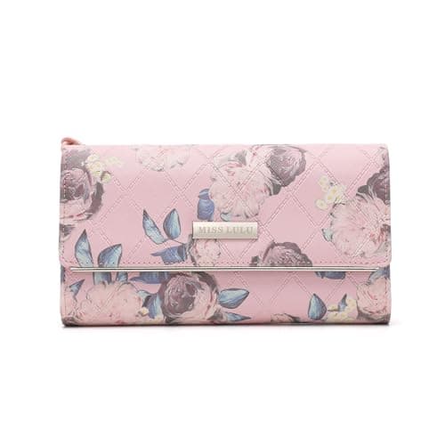 Image of Miss Lulu Purses for Women Ladies Purse Wallet PU Leather Large Capacity Zipper Long Purses with Multiple Card Slots Coin Phone Pocket