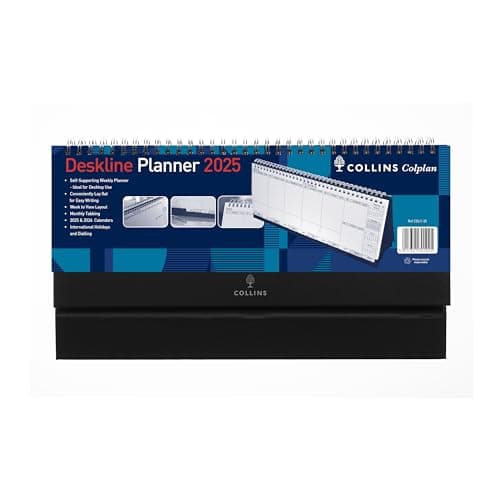 Image of Collins Colplan 2025 - Week to View Deskline Week to View (CDL1-25) - Weekly Wiro-Bound Freestanding Desk Calendar