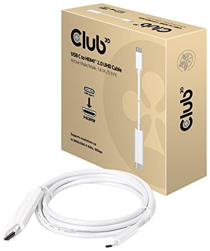 Image of Club 3D USB C to HDMI™ 2.0 UHD Cable Active 1.8 M/5.9 Ft.