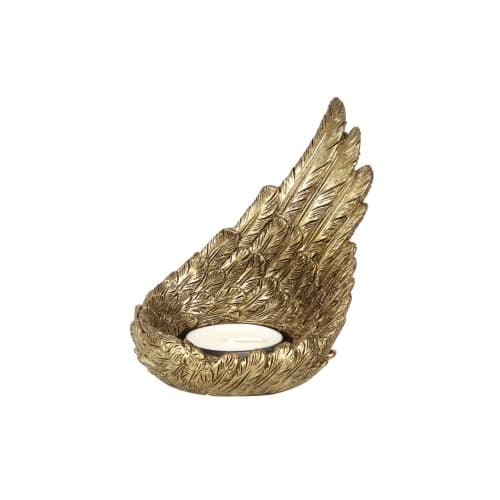 Image of Something Different GA_23731 Candle Holder | Raised Angel Wing | Single | Gold | 1pc. 140g, Multicolor