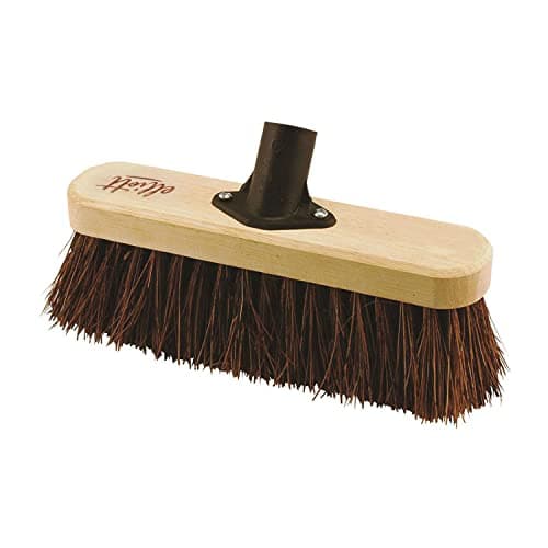 Image of Elliott 25 cm Natural Bassine Fibre FSC Certified Broom Head Replacement with Stiff Bristles – Heavy Duty, Ideal for Outdoor use, Workshops, Warehouses and Gardening, Brown