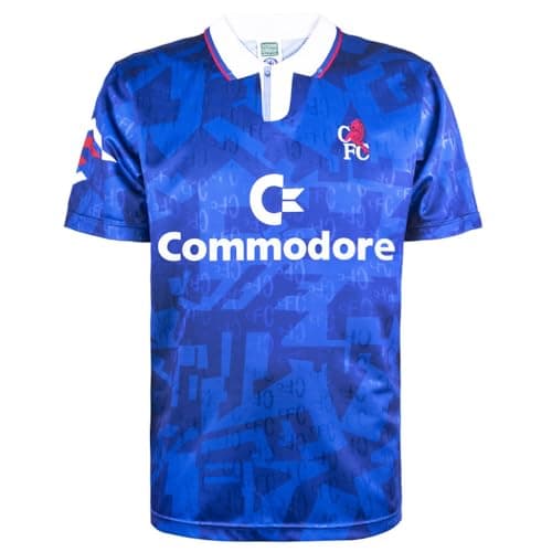 Image of Score Draw Chelsea 1992 Retro Football Shirt Blue Medium Polyester