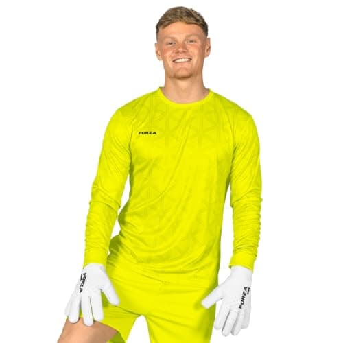 Image of FORZA Men’s Long-Sleeve Goalkeeper Jerseys [XS-XXL] - Premium Football Jerseys with Sweat-Wicking Finish - Available in Four Vibrant Colours (UK, Alpha, XL, Regular, Regular, Fluro Yellow)