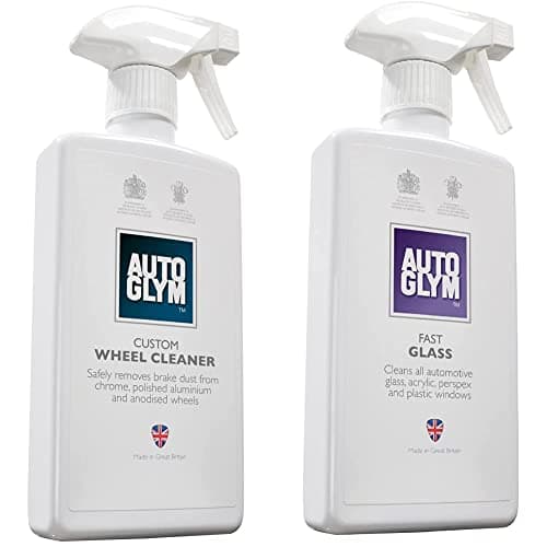 Image of Autoglym Custom Wheel Cleaner, 500ml & Fast Glass, 500ml - Car Window Cleaner for Windscreen, Windshield, Window Cleaning, Mirrors and More