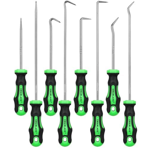 Image of 8-Piece Mini Hook and Pick Set, 4PCS 8.6'' & 4PCS 5.7'' Precision Automotive Picks Tools Set for Car Auto Oil Seal, Mechanic Lock Picking Kit, Puller Remover Tools
