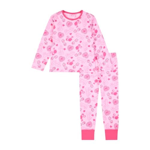 Image of Barbie Girls Pyjamas | 100% Cotton Long Pjs | Pink Doll Gifts Clothes Official Merchandise 7-8 Years
