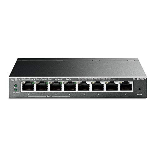 Image of TP-Link TL-SG108PE 8 Port Gigabit PoE+ Switch, 4× PoE+ Ports (Up to 64W) Easy Smart Network Switch, VLAN, QoS, Fanless Design, low energy consumption