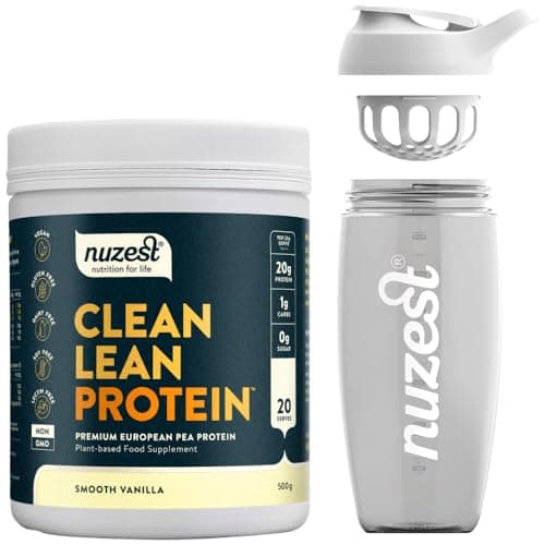 Image of Nuzest Clean Lean Protein 500g Smooth Vanilla Vegan Protein Powder + Sports Shaker Bottle