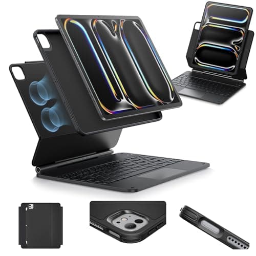 Image of ESR [Upgraded] iPad Pro 13 Inch Case with Keyboard (M5/M4, 2025/2024), iPad Pro 13 Keyboard Case with Magnetic Stand, Portrait/Raised Modes for iPad Pro 13, Removable, Rebound 360 Series, Black