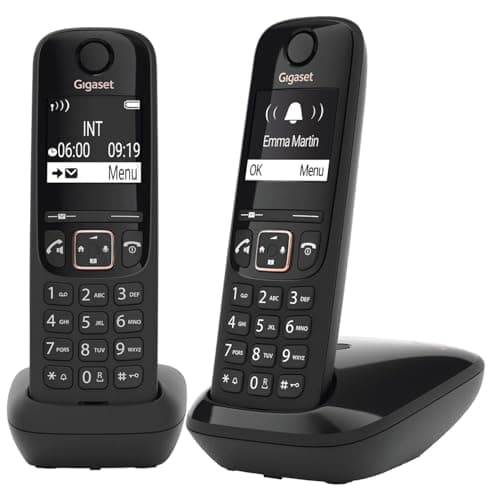 Image of Gigaset A694 DUO - Two Cordless DECT Telephones - Large High Contrast Display - Excellent Audio Quality - Ergonomic Keypad, Black [UK Version]