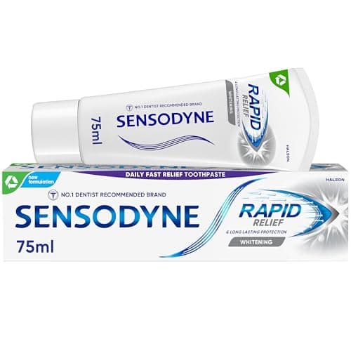 Image of Sensodyne Toothpaste Rapid Relief, Teeth Whitening Toothpaste that Provides Relief from Sensitive Teeth, 75ml