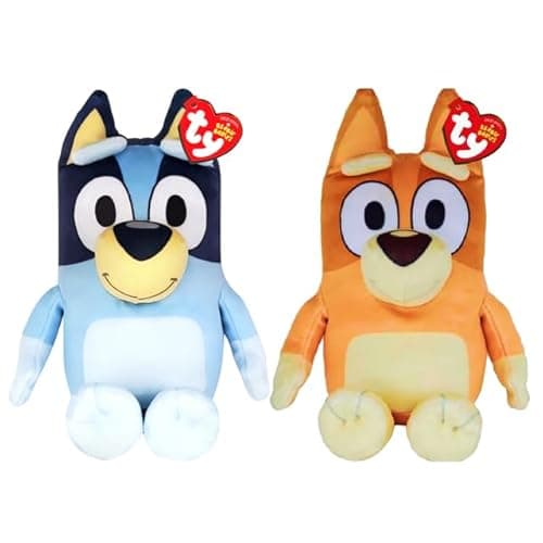 Image of TY Bluey Beanie Babies Set of 2 – Bluey and Bingo 17CM – Soft Plush Toy for Kids, Collectible, Cuddly Plushies, Soft Play Toy for Boys and Girls