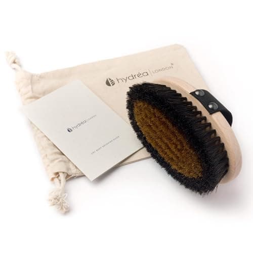 Image of Hydrea London Ionic Copper Glow Dry Body Brush – Skin Exfoliating & Energising Copper Bristle, Lymphatic Drainage, Dry Massage - Anti-Cellulite