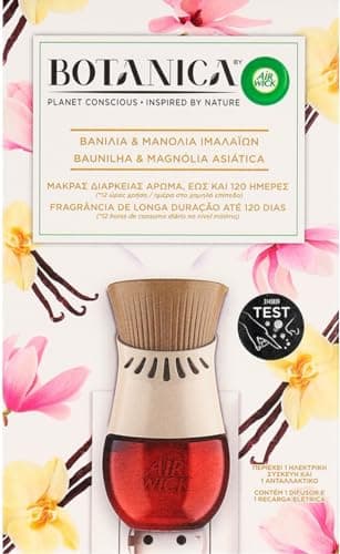 Image of Air Wick Botanica Electrical Plug In Diffuser (UK pin) & Refill - Vanilla & Asian Magnolia