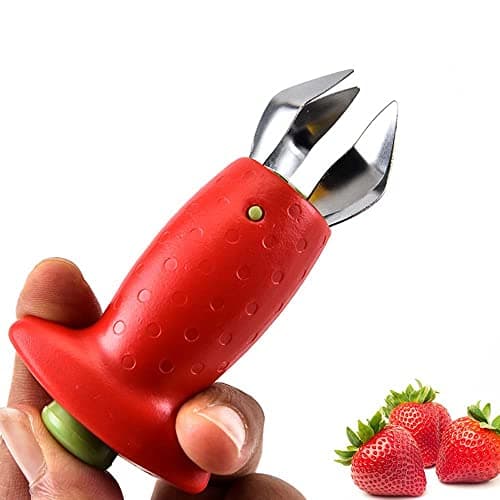 Image of Strawberry Huller, Strawberry Huller stem and Leaf Remover Multi Function Fruit Corers Tool