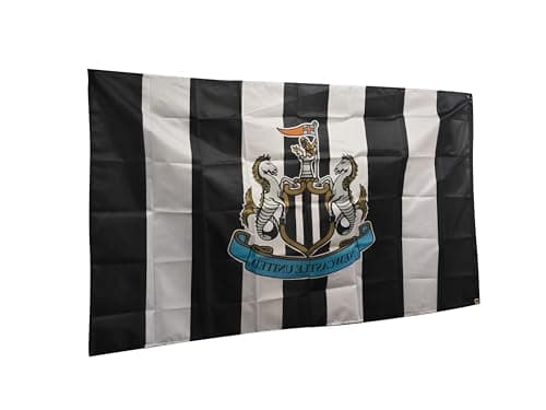 Image of Hy-Pro Officially Licensed Newcastle United F.C. Crest Flag 5ft x 3ft – NUFC, Football Flag, Newcastle F.C., Newcastle United Merchandise, Newcastle United Gift