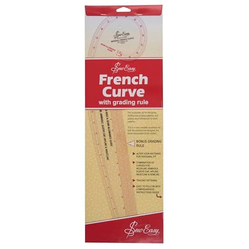 Image of Sew Easy French Curve Template – Imperial Quilting & Patchwork Rule for Applique Sewing, Transparent Acrylic Non-Slip