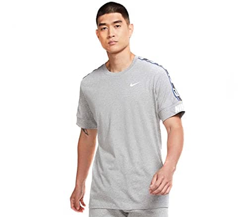 Image of Nike M NSW Repeat T-Shirt SS, DK Grey Heather DK Grey Heather/Black
