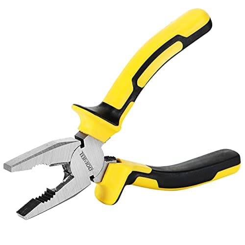 Image of DOWELL 7 Inch Combination Pliers with Wire Cutter - Chrome Steel - Professional Handle