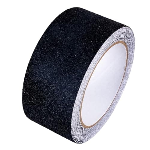 Image of GTSE 50mm x 5m Black Anti Slip Tape, High Traction, Strong Grip Abrasive, Non Skid Tape for Indoor/Outdoor Use, Tread Warning Tape