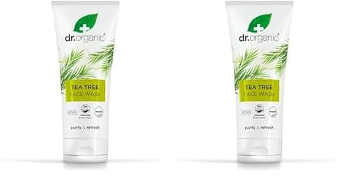 Image of Dr Organic Tea Tree Face Wash, Cleansing, Purifying, Mens, Womens, Oily Skin, Natural, Vegan, Cruelty-Free, Paraben & SLS-Free, Organic, Recycled & Recyclable, Organic, 200ml, Packaging may vary