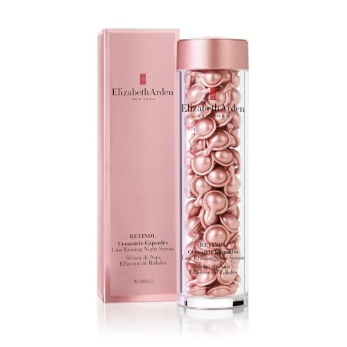 Image of Elizabeth Arden Retinol Ceramide Capsules Line Erasing Night Serum, 90-Piece, Anti-Ageing Skincare to Smooth Fine Line & Wrinkles, Retexturise Skin, for Night