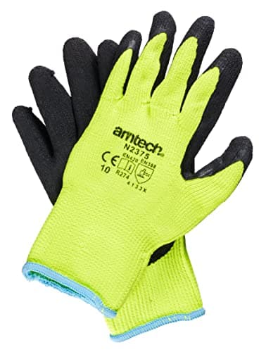 Image of Amtech – Latex Coated Acrylic Gloves, Warm Lined for Cold Weather, Textured Grip, Durable and Flexible for DIY, Gardening, Construction and Outdoor Tasks (Size 10, XL)