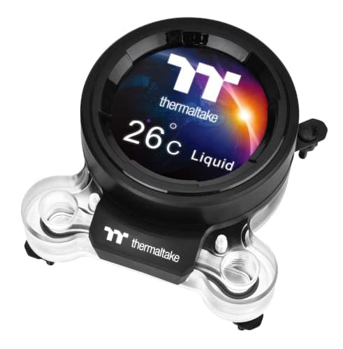 Image of Thermaltake Pacific MX2 Ultra CPU Waterblock, 2.1 inch LCS Disaplay, Build in Water Temperature Senser, LGA 1700, CL-W332-CU00SW-A,Black