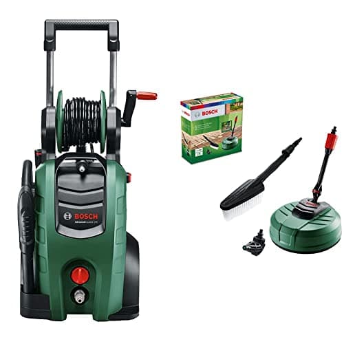 Image of Bosch High Pressure Washer AdvancedAquatak 140 & F016800611 Pressure Washer Home and Car Cleaning Kit (with patio Cleaner, wash Brush and 90 degree nozzle, in Carton Packaging)