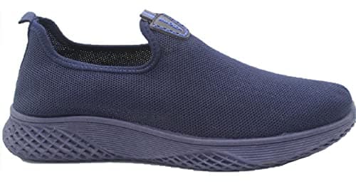 Image of Mens Sports Running Pumps Slip ON Lightweight Walk Casual Trainers Shoes Size UK Navy