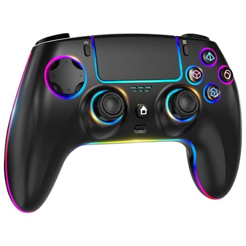 Image of QIVORO Wireless Controller for PS5/Pro/PC/Steam Deck/Mac/iOS/Android, Gamepad with Hall Effect Joystick, Dual Vibration, Turbo, Programmable Buttons (7 RGB Lighting, Touchpad, 1500mAh Battery)