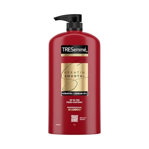 Image of TRESemmé Keratin Smooth+ Shampoo 1000ml | 72H Frizz Control with Keratin Protein & Argan Oil | Paraben Free Smoothening Shampoo for Dry & Frizzy Hair