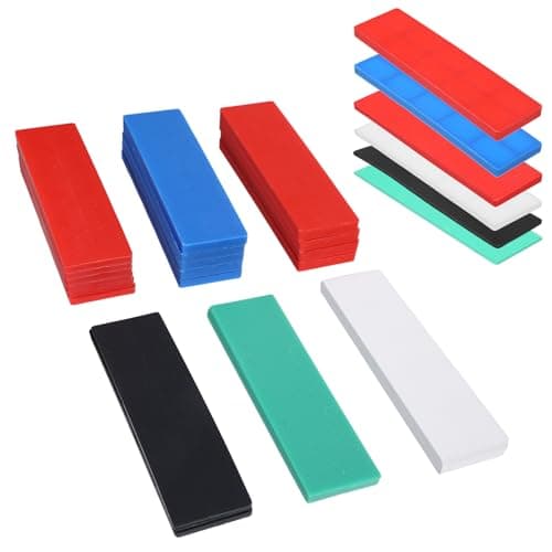 Image of Pack of 60 Plastic Spacers, Universal Underlay Panels Windows and Doors, Glazing Blocks, Underlay Plates, Spacer Blocks, Wedges, Plastic for Effective Installation