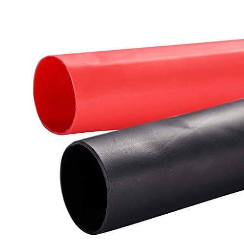 Image of Yizerel 2 Pack 3/4''(19.1mm) Heat Shrink Tube 3:1 Adhesive-Lined Heat Shrinkable Tubing Black&RED 4Ft