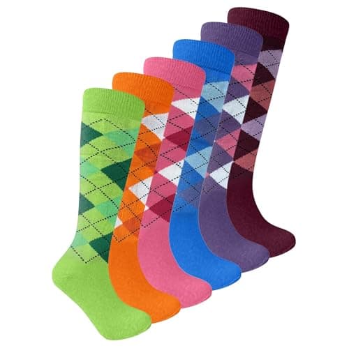 Image of Bonjour® 6 Pairs Womens ladies Girls long Cotton Knee High Socks Breathable Smooth Grip Top Socks Plain Knitted UK Size 4-8 Eu 37-42