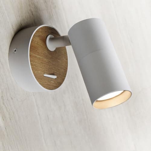 Image of Ouglres Vintage Wall Light in Industrial Design, Retro Spotlight Made of Steel/Aluminium, Compact Lighting for Living Room, Bedroom, White, Socket: GU10, 1 Pack