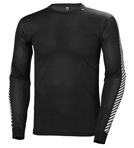 Image of Helly Hansen Mens Lifa Stripe HH Crew Base Layer Top, L, Black