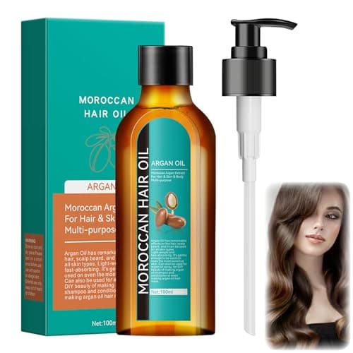 Image of Moroccan Argan Hair Oil Spray,Hair Treatment with Frizz Ease & Scalp Oil,Moroccan Hair Essential Oil,Nourishing Conditioning Hair Care to Restore Dry Hair,Lightweight Non-Greasy for Curly Hair, 100ml