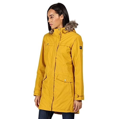 Image of Regatta Rimona Waterproof Breathable Taped Seams Insulated Lined Hooded Jacket - Mustard Seed, 10