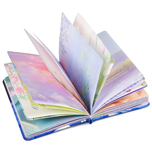 Image of OMEYA PU Leather Colorful Blank Writing Journal for Women, Hardcover Notebooks Personal Diary, Beautiful Journal to Write in, Art Sketchbook, Gift for women Girls, 258 Pages (Light blue & girl)