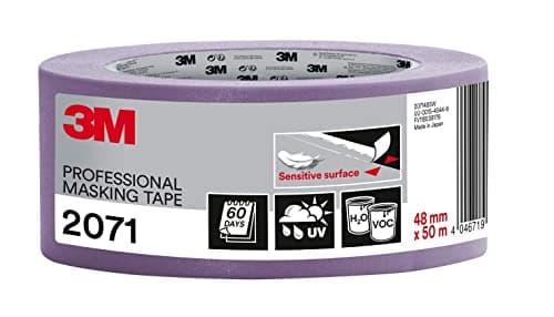 Image of 3M Professional Masking Tape 2071, Sensitive Surfaces, Painter's Tape - 1 Roll, 48 mm x 50 m, UV stable, Water Resistant, For Indoor & Outdoor Painting and Decorating