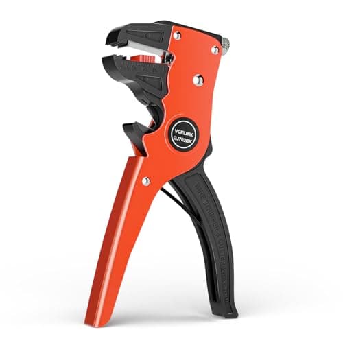 Image of VCELINK Automatic Quickstrip Wire Stripper and Cutter, 2 in 1 Adjustable Wire Stripping Tool&Eagle Nose for Electrical Cable/Speaker Wires (7-Inch), Black