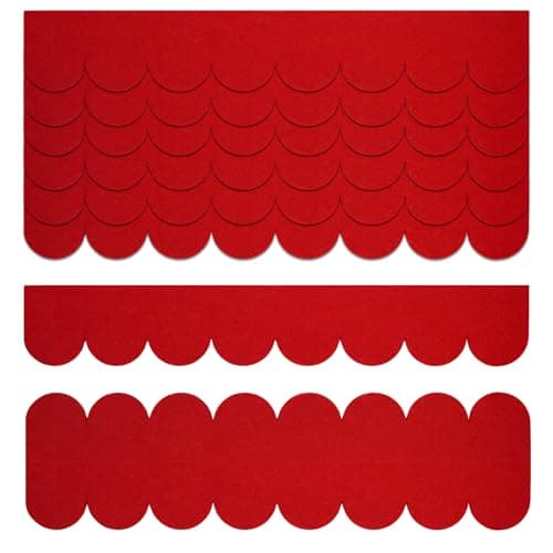 Image of OMJMYY Pack of 32 Roof Shingles for Bird House Roofing Felt Shingles Mini Roof Shingles Self-Adhesive Roofing Felt Waterproof for Bird House Nesting Box Rabbit Hutch Dog House Insect Hotel (Red)