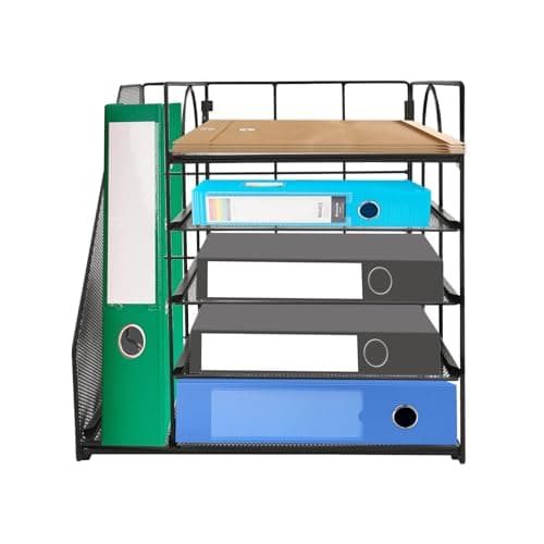 Image of 5 Tier Letter Tray Desk Organizer Metal Mesh A4 Paper Desktop Filing Trays,Pour Stocker Des Lettres, Des Documents, Des Archives,Cahiers