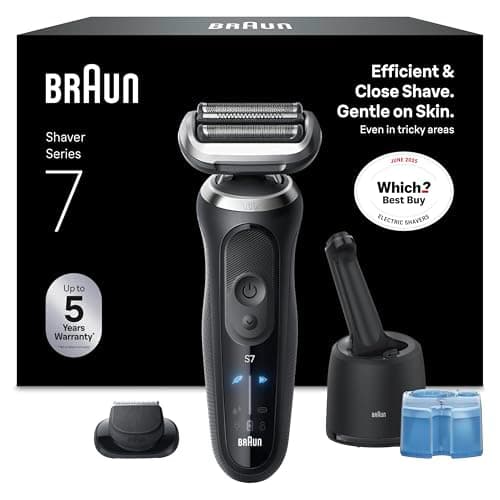 Image of Braun Series 7 Electric Shaver for Men, 72-N7200CCE, Black - Wet & Dry Foil Shaver with Beard Trimmer, Clean & Charge SmartCare Center, Rechargeable Battery, Engineered in Germany