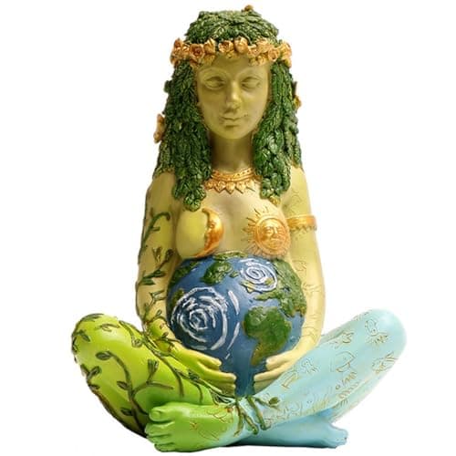Image of InuNt Mother Earth Statue, 7" Fertility Gaia Goddess Statue, Resin Gaia Statue, Self Love Healing Statue for Home and Garden Decor
