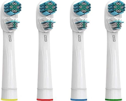 Image of 4 Pcs Dual Clean Replacement Toothbrush Heads Compatible with Oralb Electric Toothbrush, Double Heads and Soft Bristle for Superior Cleaning and Whitening