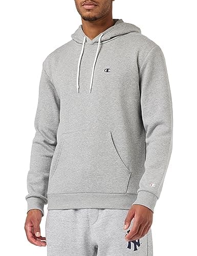 Image of Champion Mens Legacy Basics - Powerblend Fleece Hooded Sweatshirt, Light Grey Melange, M UK
