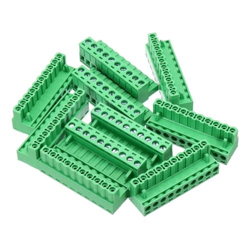 Image of sourcing map 10PCS 10-Pin PCB Mount Screw Terminal Block Connectors 5.08mm/0.2inch Pitch Circuit Board Connectors for Home Appliances, Industrial Projects